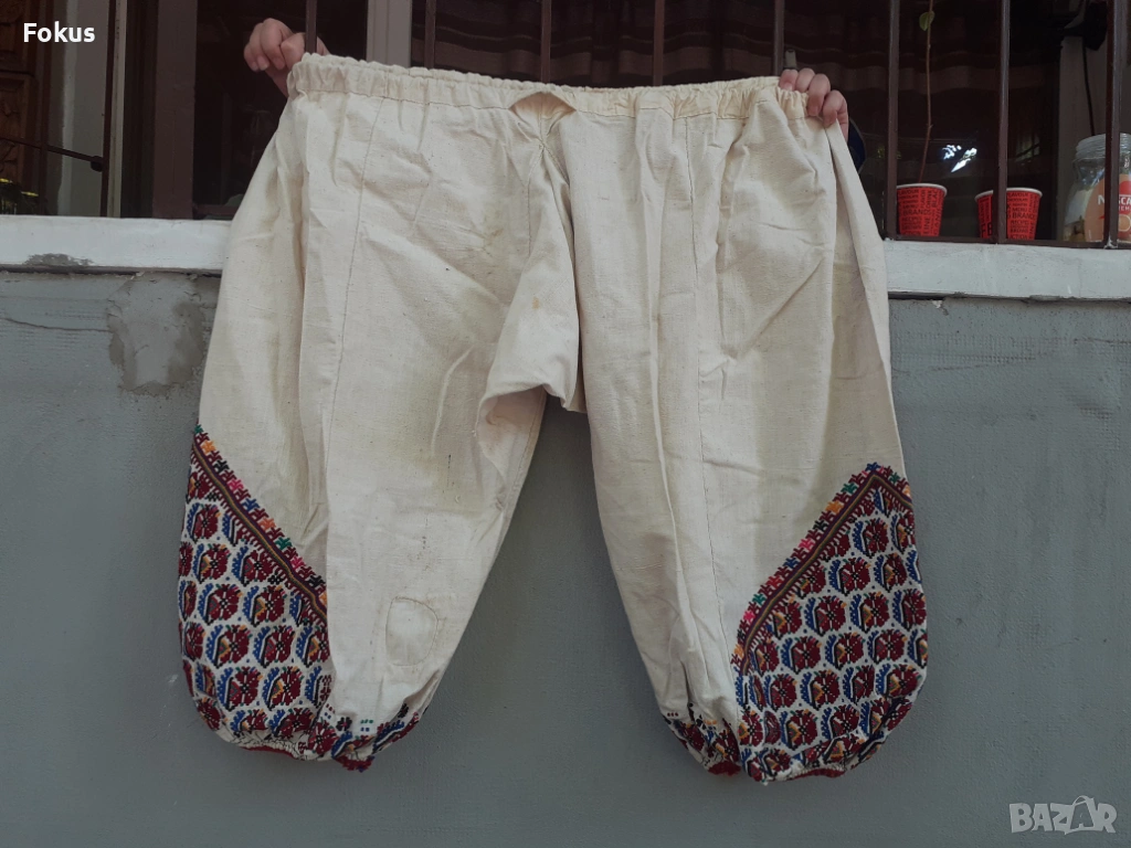 Стари дамски кенарени гащи за народна носия, снимка 1