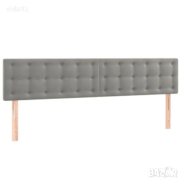 vidaXL Горни табли за легло, 2 бр, светлосиви, 80x5x78/88 см кадифе（SKU:346490）, снимка 1