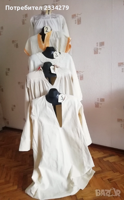 Стари женски ризи, Фолклорни, 100% автентични. , снимка 1