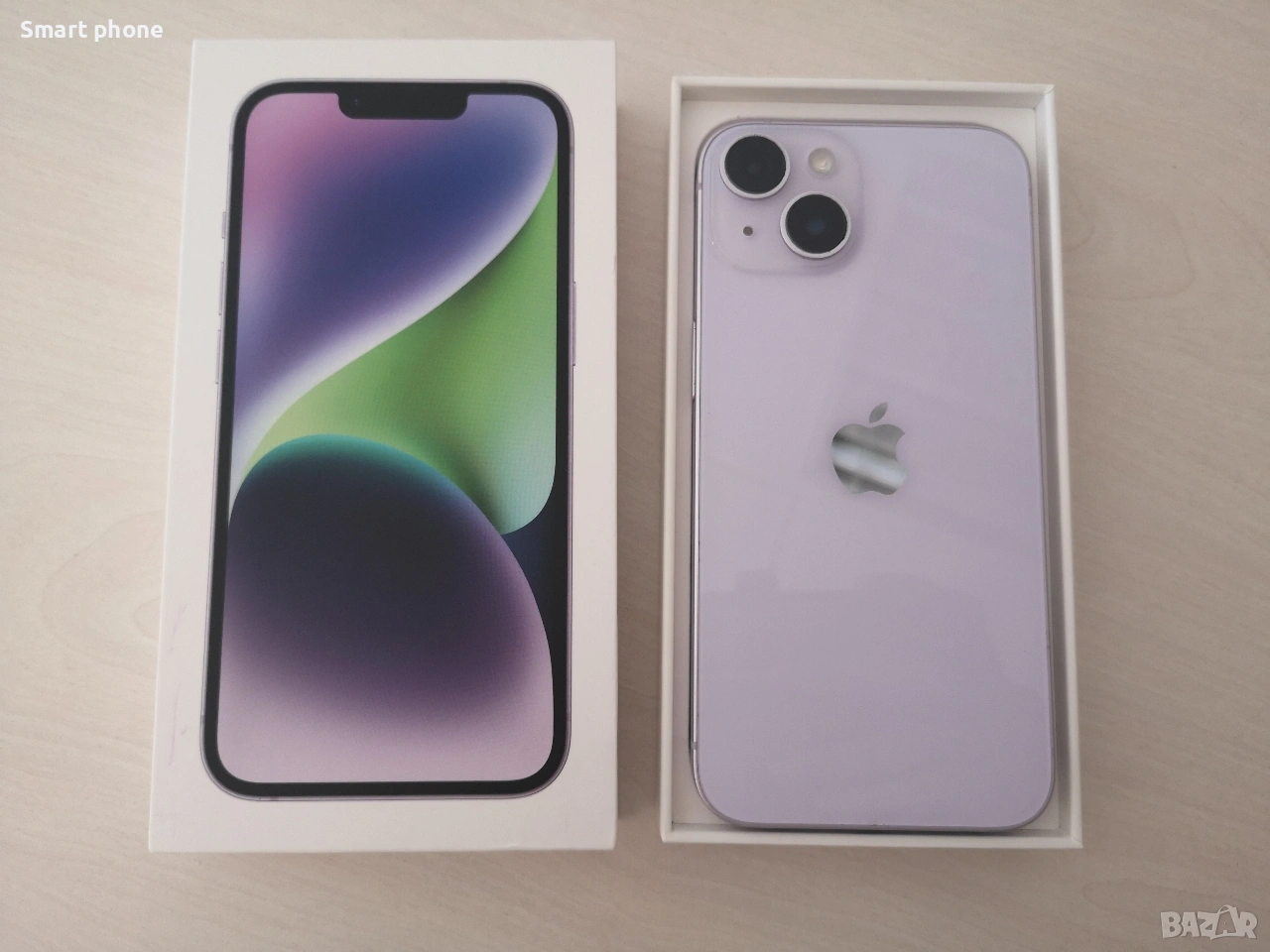 iPhone 14 Purple-256gb/100% battery health , снимка 1