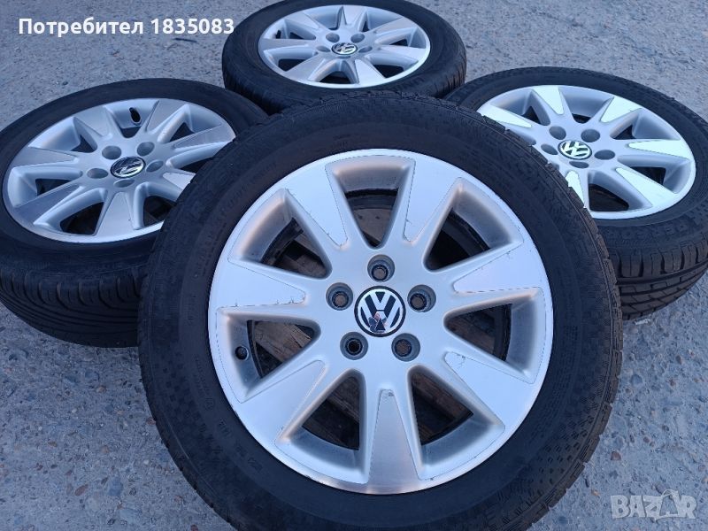 Лети джанти 16ки 5х112 VW + летни гуми 215/55/16 Sportiva/Uniroyal, снимка 1