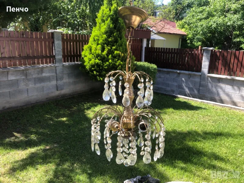 старинен кристален полилей, снимка 1