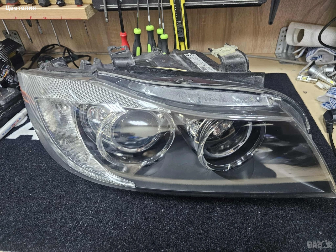 Десен фар BMW E90 ксенон бмв 90 91, снимка 1