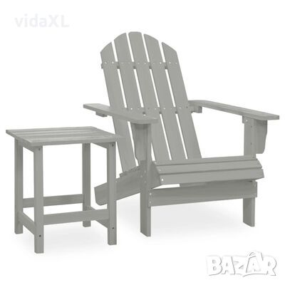 vidaXL Градински стол "Адирондак" с маса, ела масив, сиви)SKU:315920, снимка 1