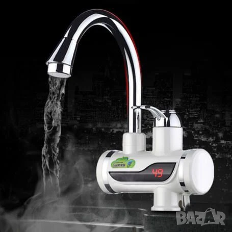 Смесител за вода с нагревател за мигновено загряване, снимка 1