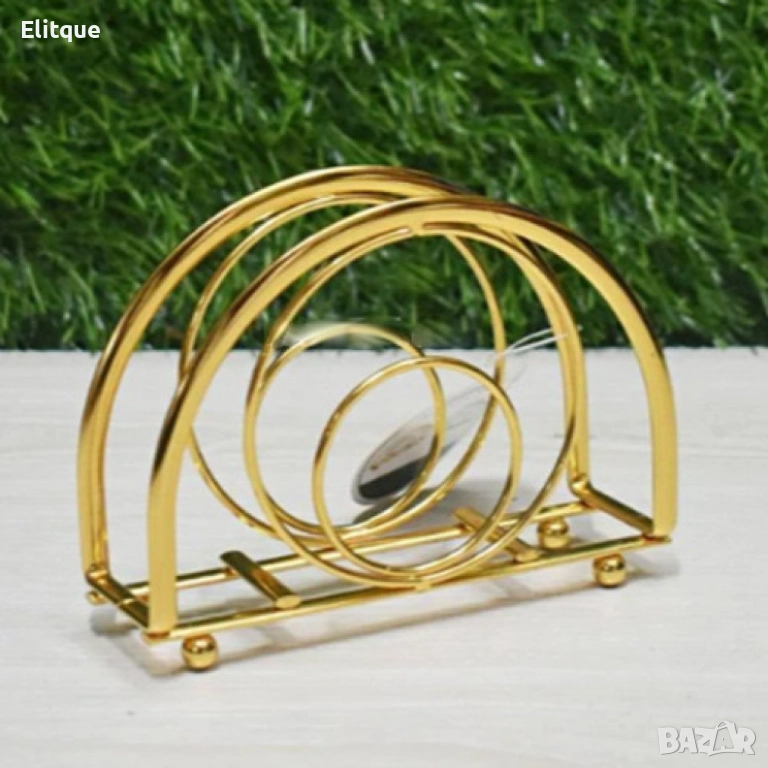 Златиста поставка за салфетки , снимка 1