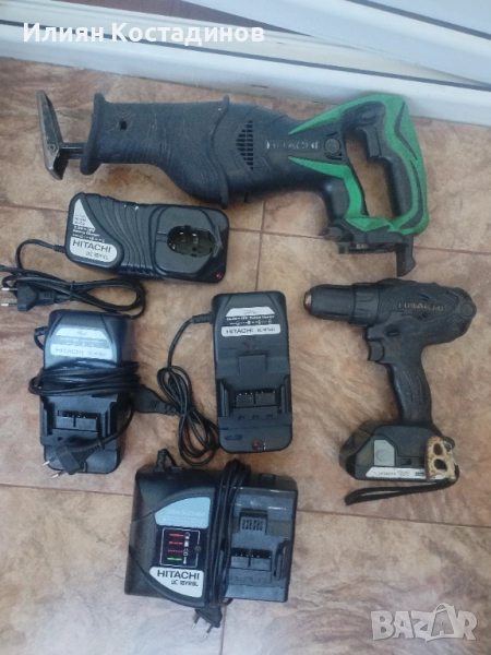 Hitachi 18 v, зарядни, трион и винтоверт, снимка 1