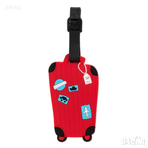 Етикет за куфар червен силиконов 5.5x14см_1236385, снимка 1