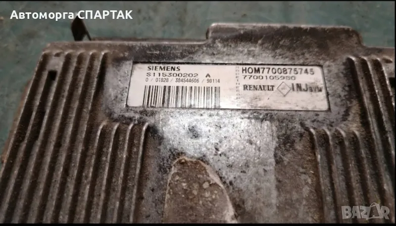 Компютър ECU Renault Megane Scenic 1.6i 90 к.с. S115300202A, S 115300202 A, HOM7700875745 , 77001059, снимка 1