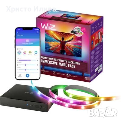 Стартов комплект WiZ Sync box 55"-65" Комплект LED ленти за подсветка на телевизор, снимка 1
