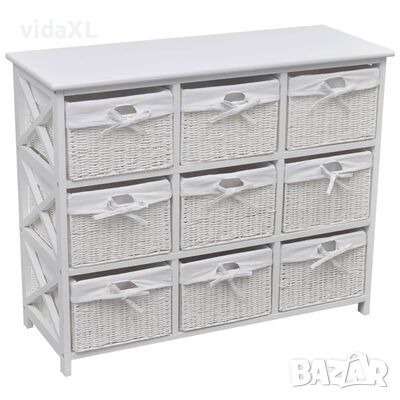 vidaXL Шкаф за съхранение, бял гланц, 60x29,5x90 см, ПДЧ（SKU:801140, снимка 1