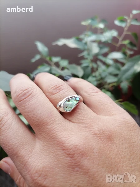 Сребърен пръстен със седеф - модел KR1022, снимка 1