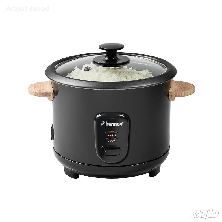 Bestron ARC100BW Уред за приготвяне на ориз и зеленчуци 1 L 400 W, черен, снимка 1