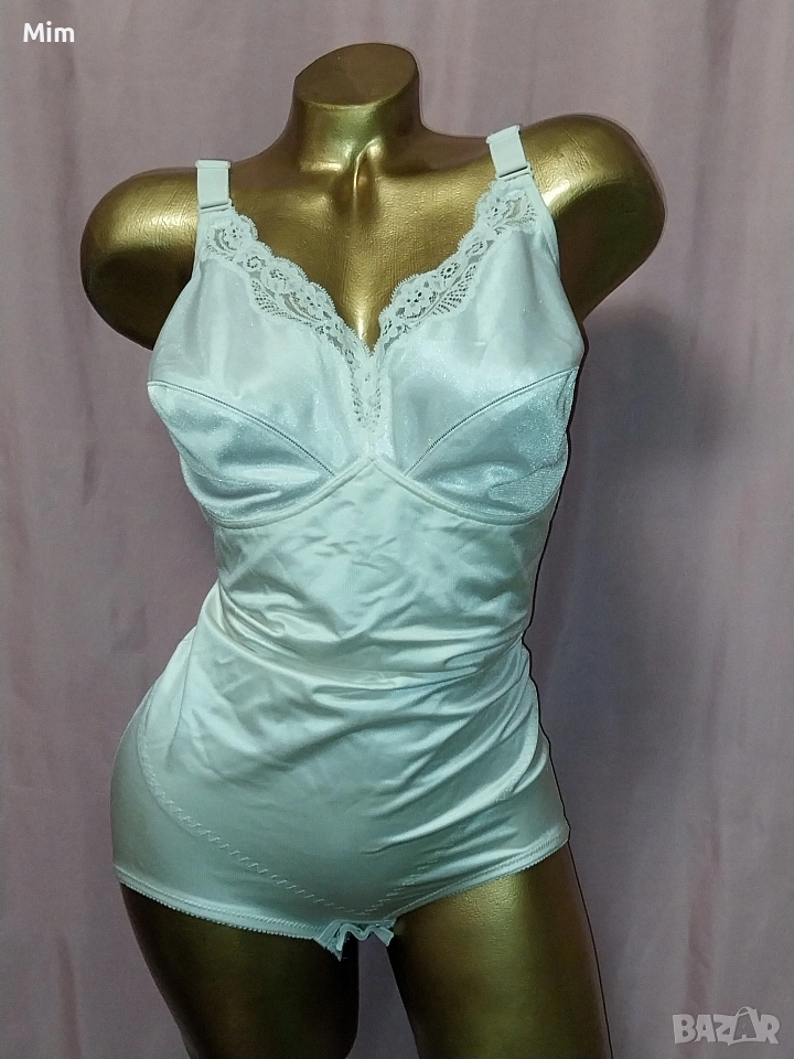 L/XL 100 C/D Бяло еластично боди , снимка 1