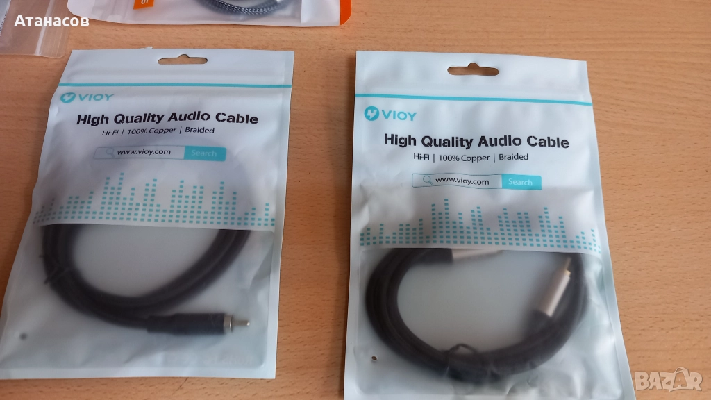 Нови RCA-RCA кабели VIOY подходящи за аудио и видео сигнали 1м.  , снимка 1