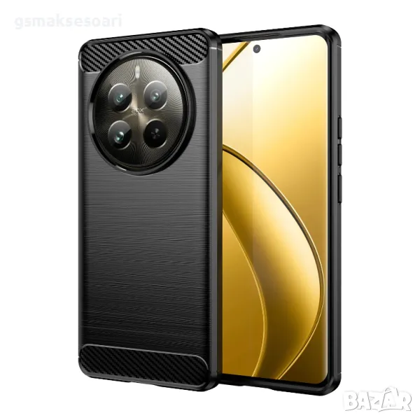 Realme 12 Pro+ Удароустойчив Кейс Гръб CARBON, снимка 1