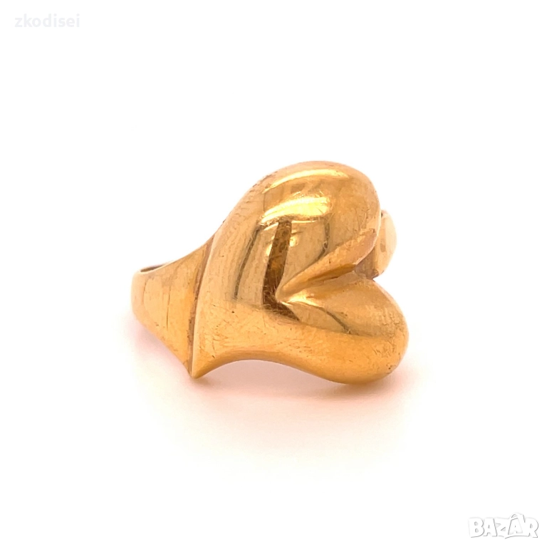 Златен дамски пръстен 4,28гр. размер:56 18кр. проба:750 модел:4924-1, снимка 1