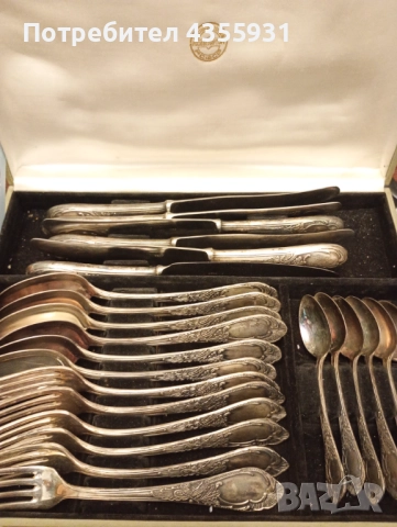 Нов комплект дебело посребрени старинни руски прибори посребрени стари прибори , снимка 5 - Антикварни и старинни предмети - 52172581