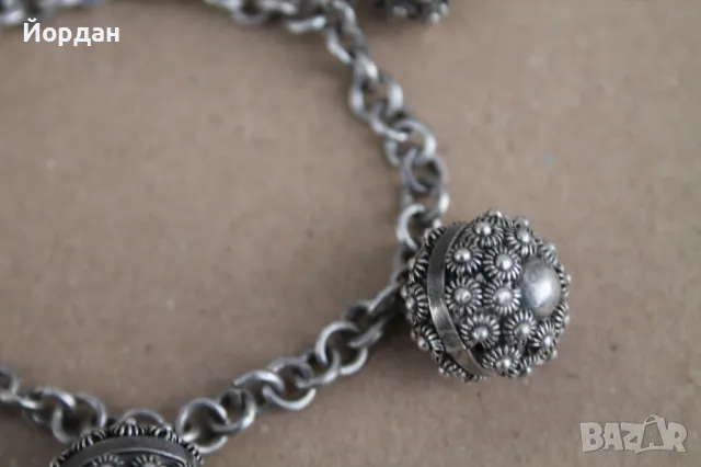 Уникална дамска сребърна гривна , снимка 4 - Гривни - 49798273