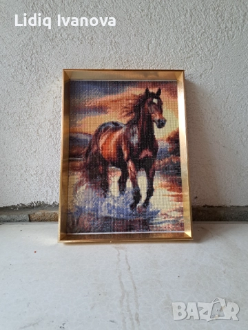 Диамантен гоблен кон-готов и рамкиран, снимка 2 - Гоблени - 51866436