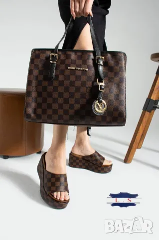 дамски чанта и чехли louis vuitton , снимка 1 - Чанти - 46911781