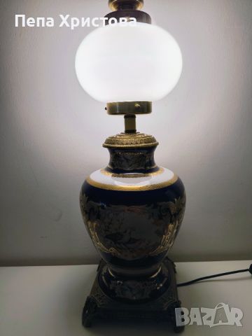 Голяма и масивна лампа от порцелан , снимка 9 - Настолни лампи - 46329889