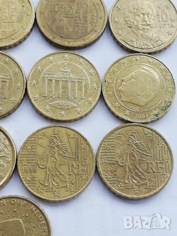 лот 17 монети от 10 евроцента различни държави, снимка 5 - Нумизматика и бонистика - 47993675