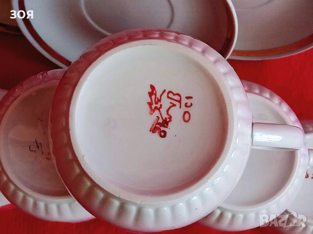 Сервиз за чай.Костен руски порцелан., снимка 4 - Антикварни и старинни предмети - 53578708