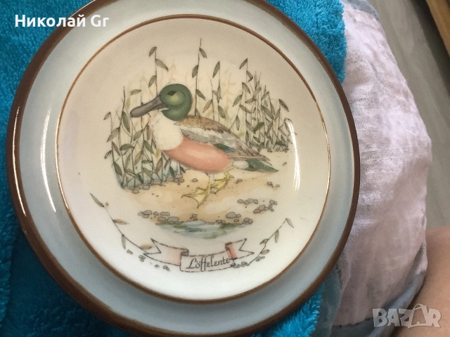 Стенна чинии порцелан ръчна изработка производство Германия диаметър 13 см, снимка 2 - Декорация за дома - 52571849