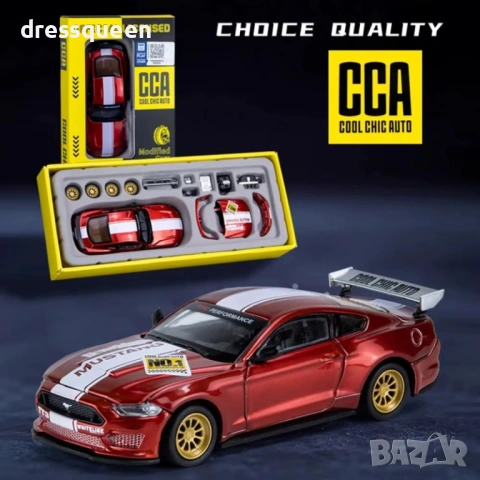 4744 Ford Mustang GT 1:24 – Луксозен Метален Модел с Отварящи се Елементи, снимка 2 - Коли, камиони, мотори, писти - 53810453