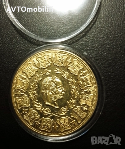 Позлатена монета 4 Дуката 1873 г Австрийска империя , снимка 2 - Нумизматика и бонистика - 52665338