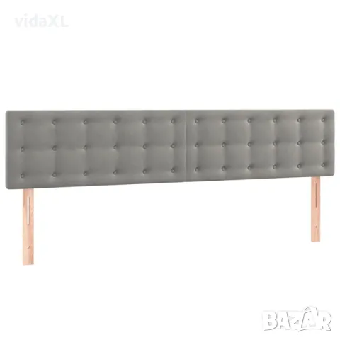 vidaXL Горни табли за легло, 2 бр, светлосиви, 80x5x78/88 см кадифе（SKU:346490）, снимка 1 - Спални и легла - 49541830