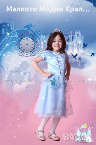 Карнавална рокля Пепеляшка с корона-диадема, снимка 2 - Детски рокли и поли - 51559530