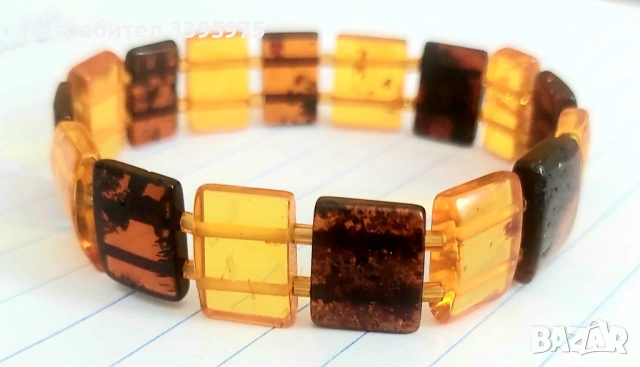 Гривна от естествен полиран кехлибар