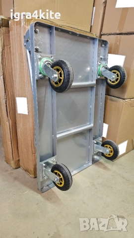 Налични нови сгъваеми платформени колички за кашони и стоки за улеснение на склад и работа