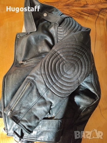 Винтидж Harley Davidson Мъжко черно кожено яке моторджиско Рокерия Л, снимка 4 - Якета - 52942960