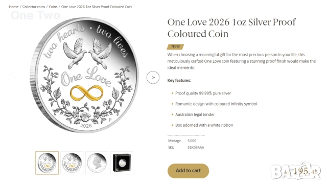 Сребърна монета 1 oz One Love 2026 1oz Silver Proof Coloured Coin, снимка 10 - Нумизматика и бонистика - 52706567