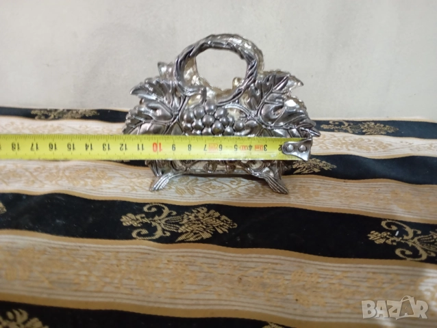 Посребрен винтидж салфетник, снимка 3 - Други ценни предмети - 45636614