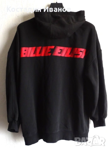 Billie Eilish H&M дамски суичър широк размер L Били Айлиш, снимка 3 - Суичъри - 53138080