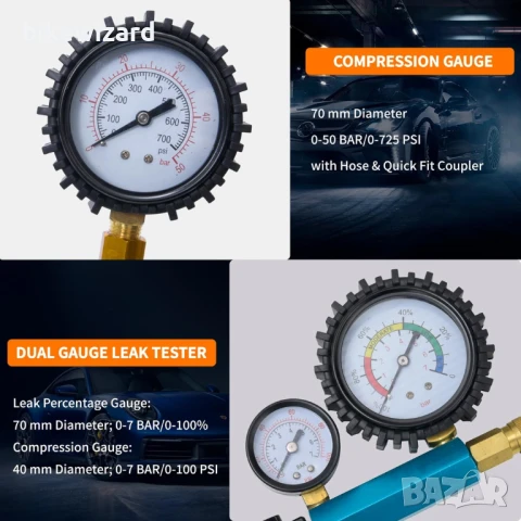 Umelee 46 бр. тестер за компресия и течове за бензинови и дизелови двигатели НОВО, снимка 3 - Други инструменти - 51156319