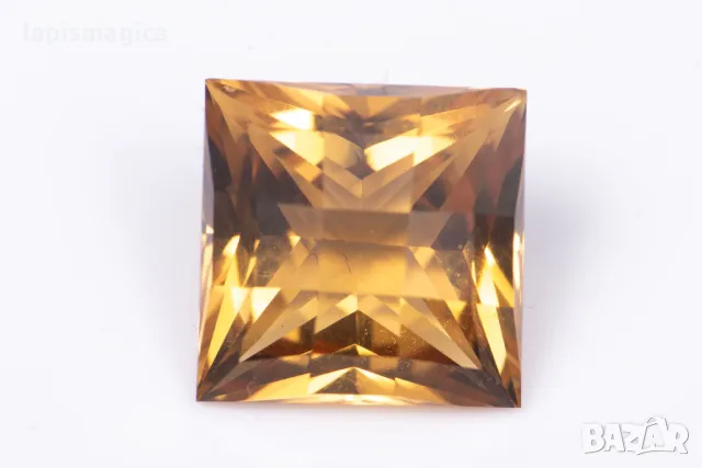 Цитрин 6.78ct 11mm VS fancy radiant шлифовка