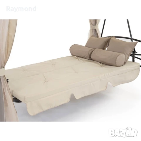 Луксозна градинска люлка Marbella с шатра и мрежа – трансформираща се в легло, снимка 13 - Градински мебели, декорация  - 51188226