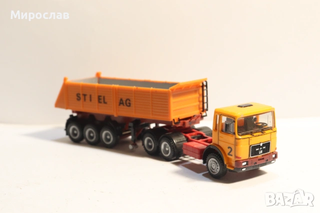 HERPA H0 1/87 MAN САМОСВАЛ ГОНДОЛА МОДЕЛ КАМИОН, снимка 5 - Колекции - 53566413