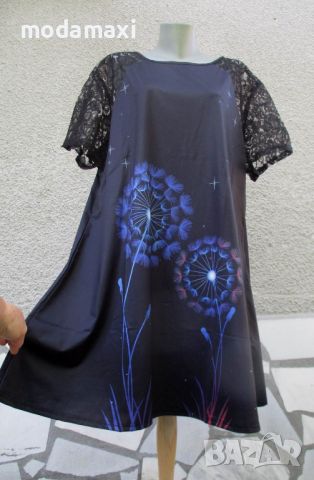 4XL Нова рокля с дантелени ръкави , снимка 2 - Рокли - 45702762