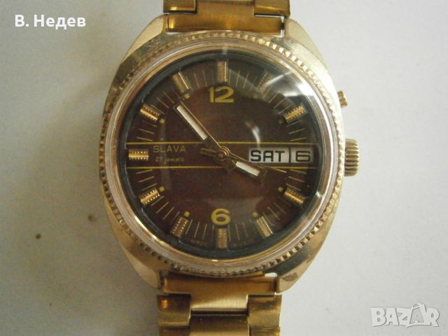 SLAVA, automatic, cal. 2427, made in USSR, case 37mm, TOP!, снимка 4 - Мъжки - 46493510