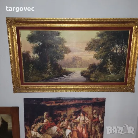 разкошен голям пейзаж масло върху платно внос от западна Европа, снимка 4 - Картини - 50401707