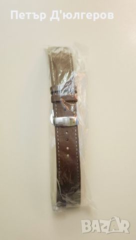 Оригинална кожена каишка за часовник TISSOT 21mm - кафява, снимка 1 - Каишки за часовници - 45545862