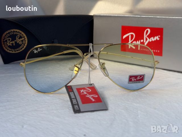 Ray-Ban RB 3026 слънчеви очила Рей-Бан авиатор жълто сини , снимка 6 - Слънчеви и диоптрични очила - 45584413