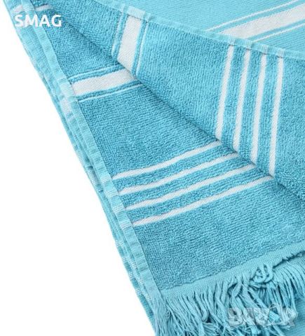 Плажна кърпа (хавлия) Turquoise Stripes 86x170 см, снимка 2 - Други - 46370769
