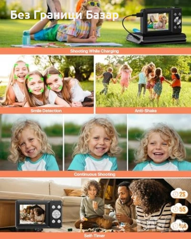 Нов черен Компактен фотоапарат 44MP 1080P 16x зум уеб vlog камера фото, снимка 4 - Фотоапарати - 53743709